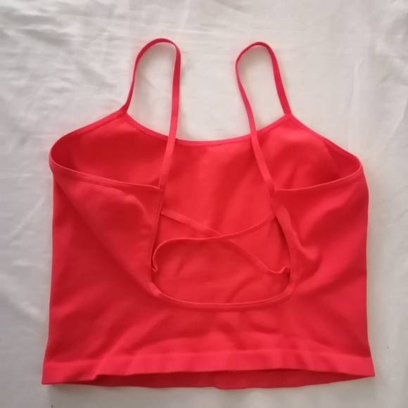 Free People Movement Strappy Back Cropped Tank Ribbed Neon Raspberry M/L (6-10) - Picture 6 of 15